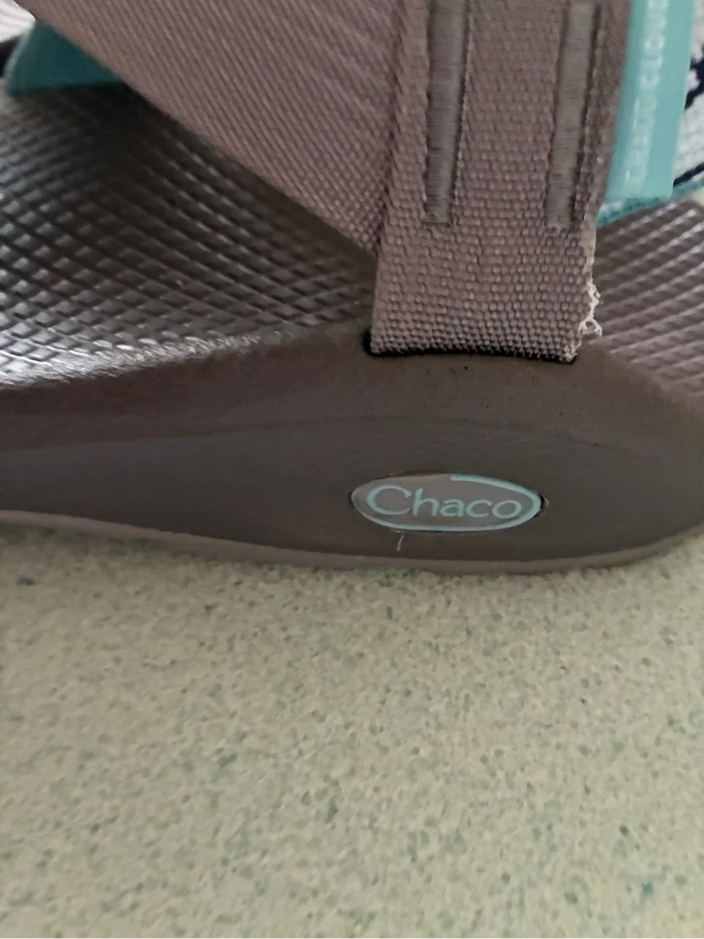 Chaco Women's Pebble Navy Night Sandal with Light Green Accent